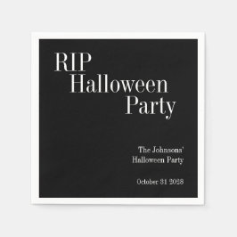 Servilleta De Papel RIP Halloween Party Black and White