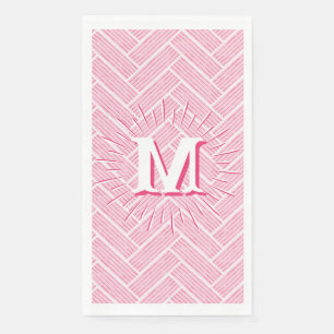 Servilleta De Papel Ripple Herringbone en Rosa Personalizado