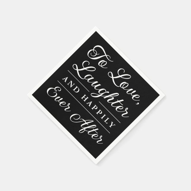 Servilleta De Papel Risas De Amor Negro Y Feliz Desde El Boda (Borde)