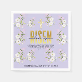 Servilleta De Papel Risen Religiosa Cristiana Cita Lavender Pascua