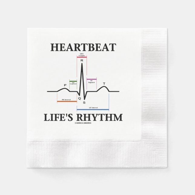 Servilleta De Papel Ritmo cardiaco ECG EKG Electrocardiograma (Anverso)