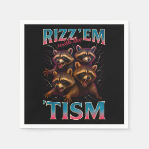 Servilleta De Papel Rizz Em con el meme de Tism Autismo Mapache Divert
