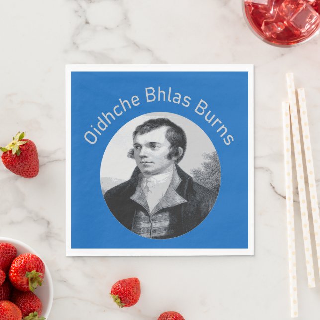 Servilleta De Papel Robbie Burns - Oidhche Bhlas Burns Gris Claro (In situ)