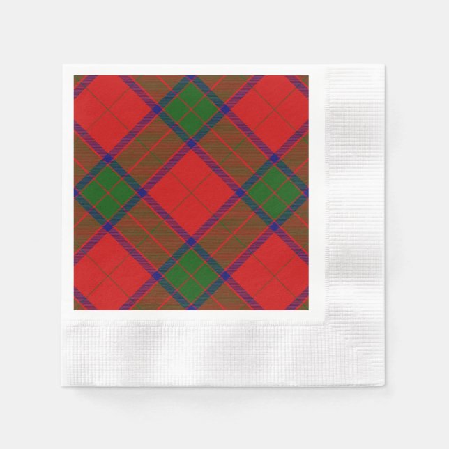 Servilleta De Papel Robertson tartan platillo rojo (Anverso)
