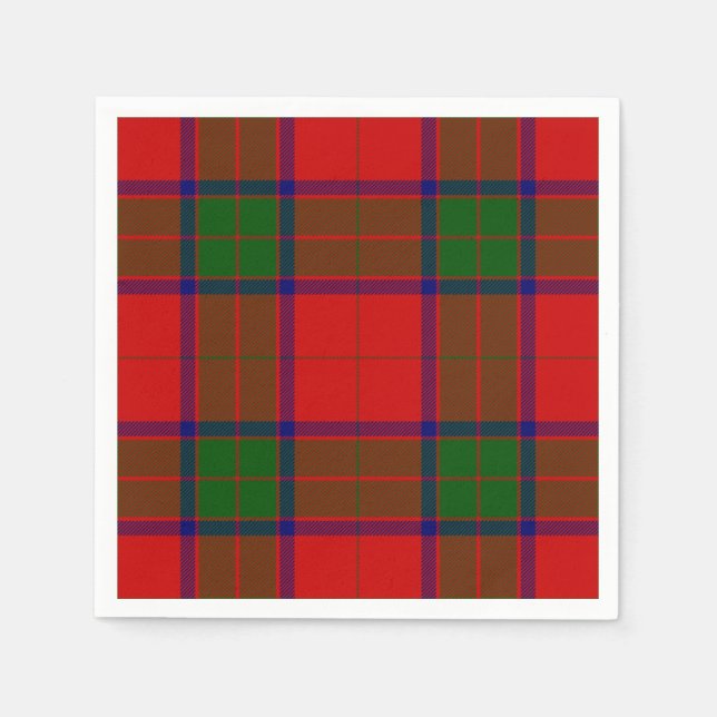 Servilleta De Papel Robertson tartan platillo rojo (Anverso)