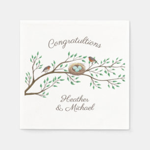 Servilleta De Papel Robin Birds Nest Eggs Spring Baby Shower