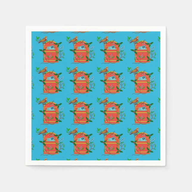 Servilleta De Papel Robin en Postbox (Anverso)