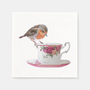 Servilleta De Papel Robin en un servicio de té
