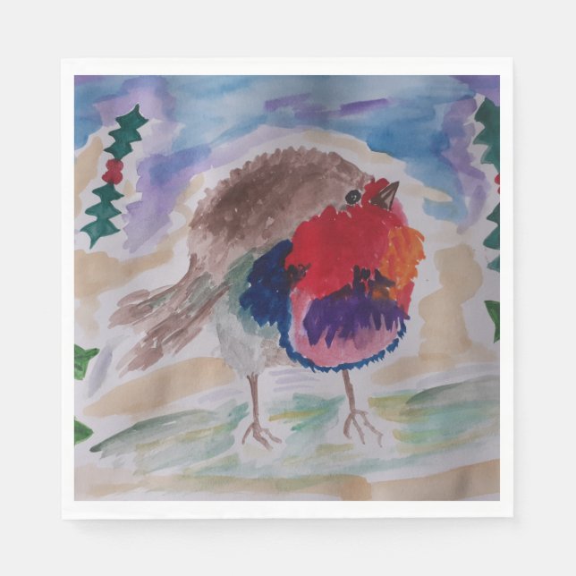 Servilleta De Papel Robin navidades (Anverso)