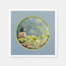 Servilleta De Papel Robin y Berries - Napkin de papel