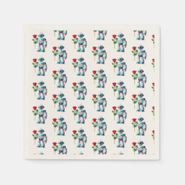 Servilleta De Papel Robot con Rosa
