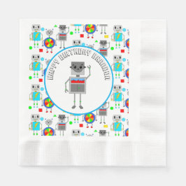 Servilleta De Papel Robot de cumpleaños de un niño personalizado