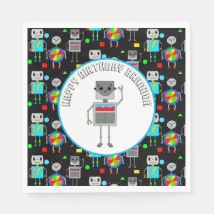 Servilleta De Papel Robot de cumpleaños de un niño personalizado