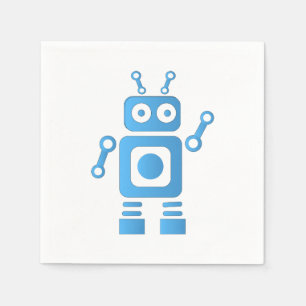 Servilleta De Papel Robot retro azul