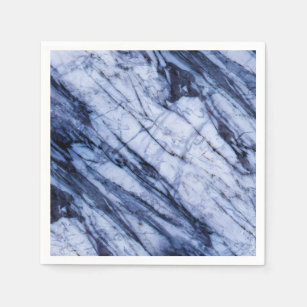 Servilleta De Papel Roca de piedra de mármol azul y blanco revolotea M