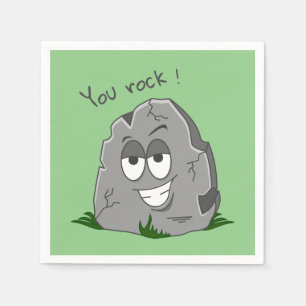 Servilleta De Papel ¡Rocas! Funny Gray Personalizado Stone