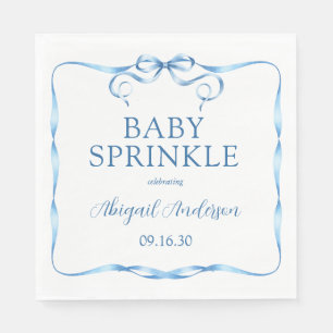 Servilleta De Papel Rociador de bebé con cinta azul de acuarela