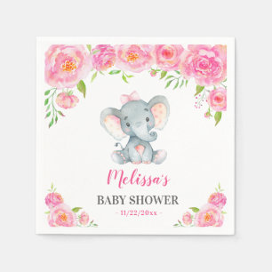 Servilleta De Papel Rociador de ducha de niña bebé floral rosa elefant
