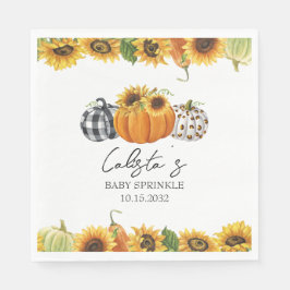 Servilleta De Papel Rocío de bebé de calabaza y girasol de otoño