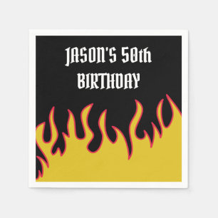 Servilleta De Papel Rock and Roll Flames Personalizado Fiesta de mensa