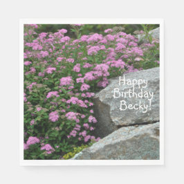 Servilleta De Papel Rock de flores rosadas