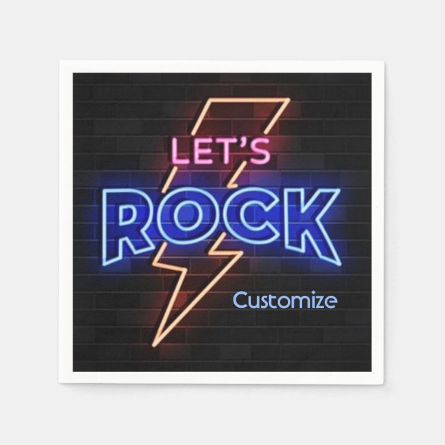 Servilleta De Papel Rock Lightning Bolt (Anverso)