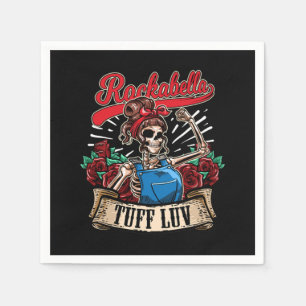 Servilleta De Papel Rock n Roll Tuff Luv Rockabella Chica Skull Rosas