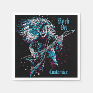 Servilleta De Papel Rock On Heavy Metalizado