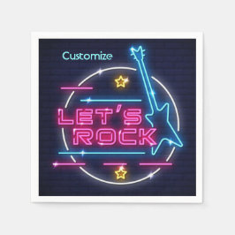 Servilleta De Papel Rock Retro Neon