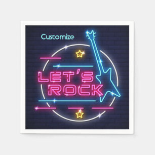 Servilleta De Papel Rock Retro Neon