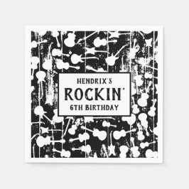 Servilleta De Papel Rock & Roll Guitar Birthday Party Napkins
