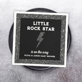Servilleta De Papel Rock Star Baby Shower Black Rock And Roll