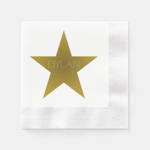 Servilleta De Papel Rock Star Birday Party Napkins Blue Gold