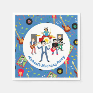 Servilleta De Papel Rock Star Boys Band Birthday Party