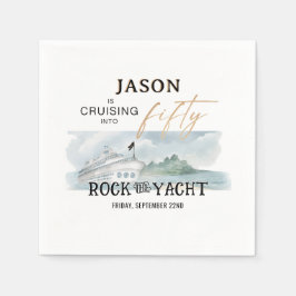 Servilleta De Papel Rock the Yacht 50th Birthday Personalized Napkin