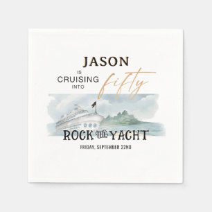 Servilleta De Papel Rock the Yacht 50th Birthday Personalized Napkin