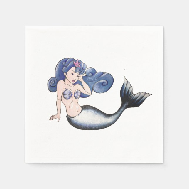 Servilleta De Papel Rockabilly Mermaid (Anverso)