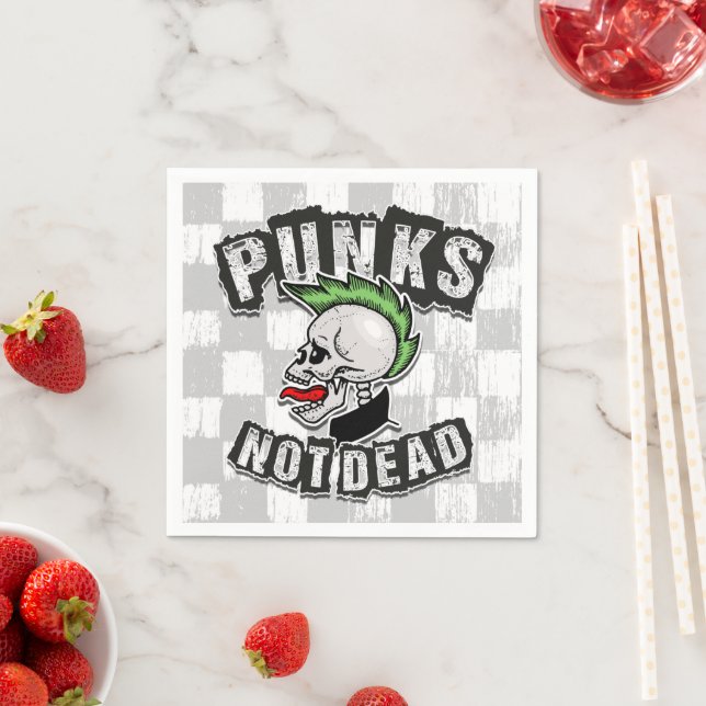 Servilleta De Papel Rockero de Punk Mohawk sin cráneo muerto (In situ)