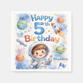 Servilleta De Papel Rocket ship birthday Space Planets Boy Stars
