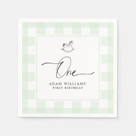 Servilleta De Papel Rocking Horse Green Gingham Napkins