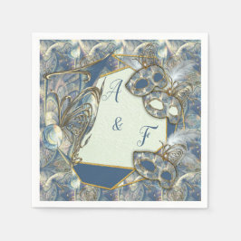 Servilleta De Papel Rococo rico con ayuda de oro y máscaras