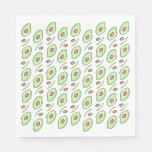 Servilleta De Papel Rodajas de huesos de aguacate Patrón dibujado a ma