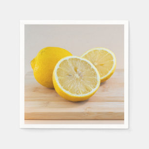 Servilleta De Papel Rodajas de limón amarillo fotografía de alimentos