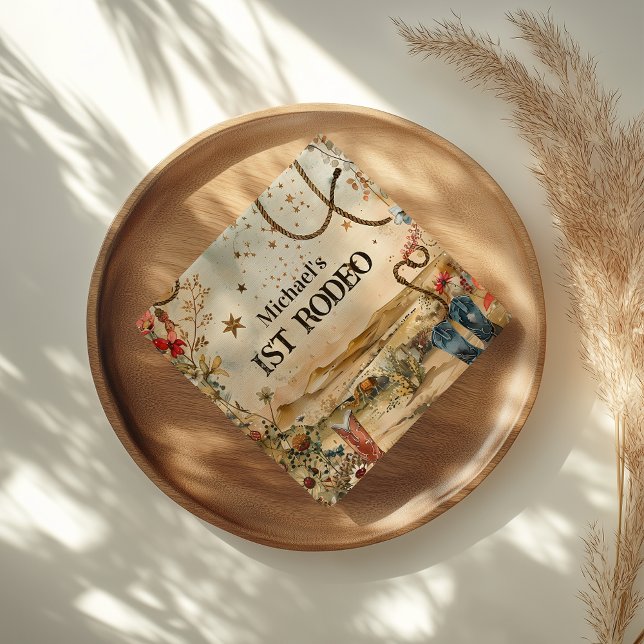 Servilleta De Papel Rodeo Boots & Cactus 1st Birthday (Subido por el creador)