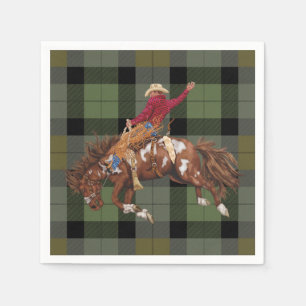 Servilleta De Papel Rodeo Cowboy en Bucking Bronco