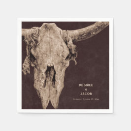 Servilleta De Papel Rodeo de campo Oeste Brown Bull Skull