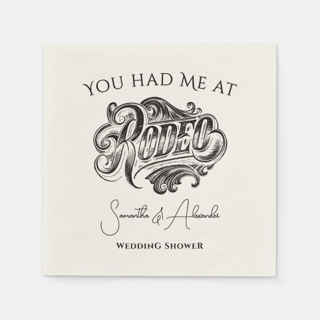 Servilleta De Papel Rodeo de cosecha occidental Ducha de parejas de no (Anverso)