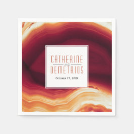 Servilleta De Papel Rojo agate slice geode boda de otoño moderno