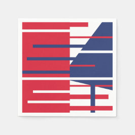 Servilleta De Papel Rojo, Blanco y Azul