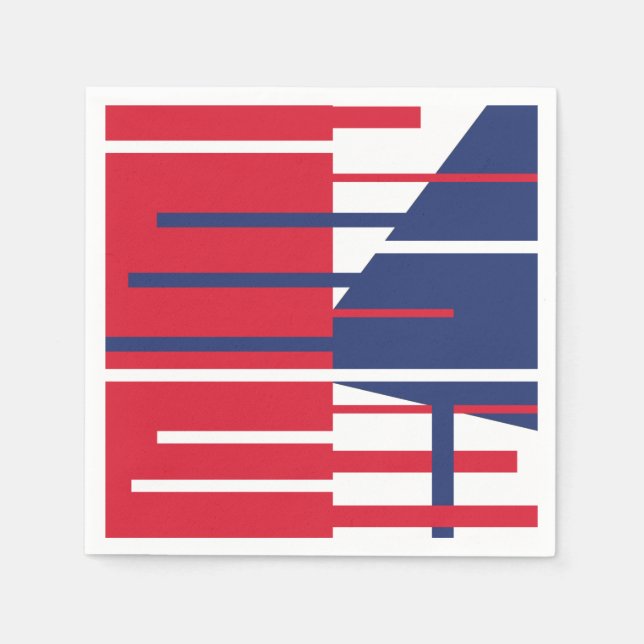 Servilleta De Papel Rojo, Blanco y Azul (Anverso)